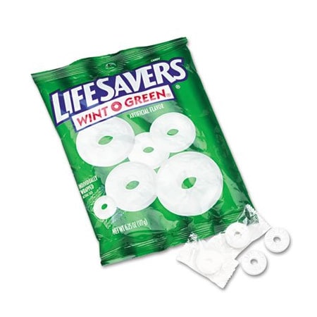 The Wrigley Co LifeSavers, HARD CANDY MINTS, WINT-O-GREEN, INDIVIDUALLY WRAPPED, 6.25 OZ BAG 88504